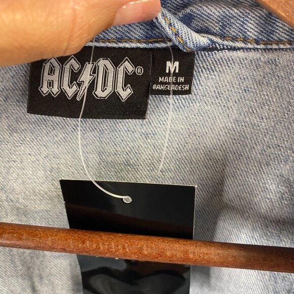 AC/DC Denim Jacket Back Tie Dye Detail - Picture 4 of 8